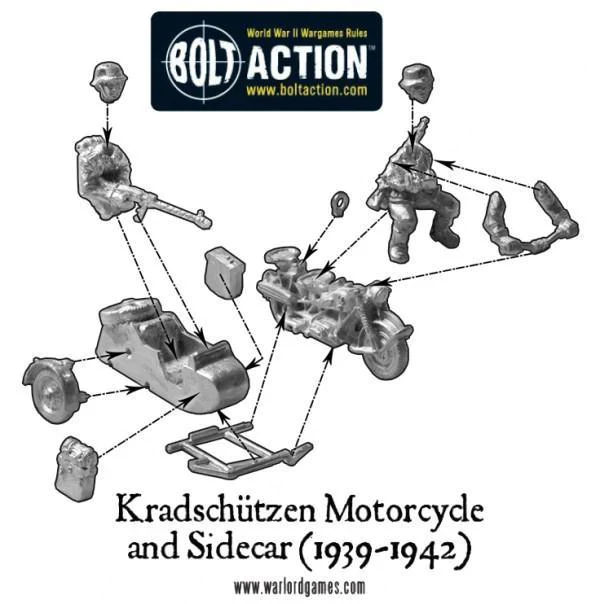 Afrika Korps Kradschutzen motorcycle and sidecar - Image 3