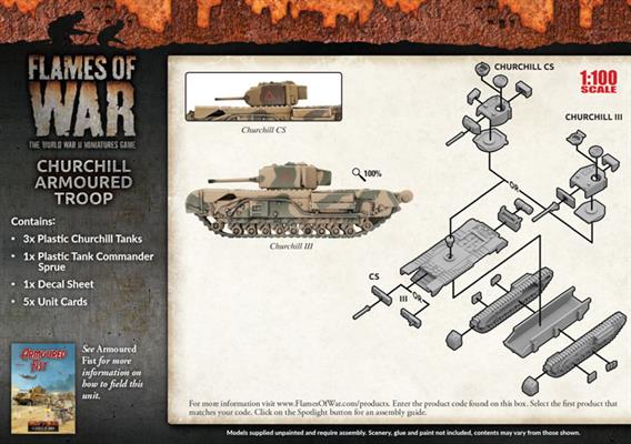 Churchill Armoured Troop (Mid War x3 Tanks Plastic), 3x Churchill tanks - Image 2