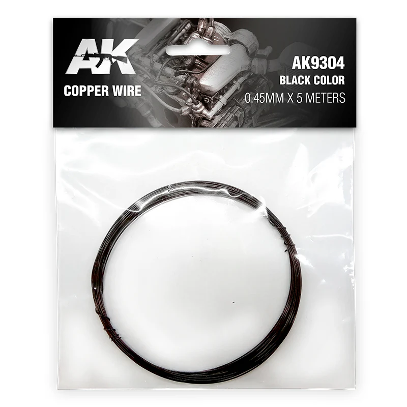 COPPER WIRE 0.45MM ø X 5 METERS. BLACK COLOR