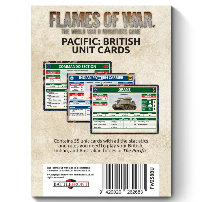 The Pacific: British, Australian & Indian Unit Cards - Image 3