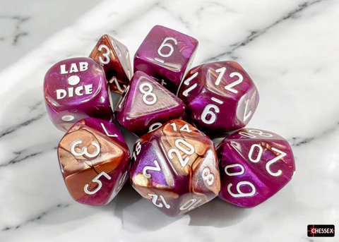 Gemini® Polyhedral Copper-Purple/white 7-Die Set (with bonus die) - Image 3