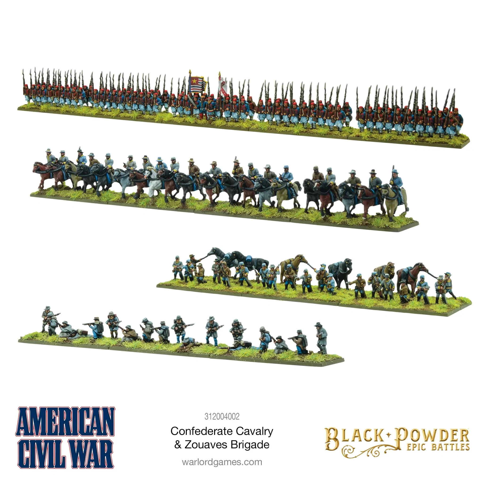 Black Powder Epic Battles - American Civil War Confederate Cavalry & Zouaves Brigade - Image 5