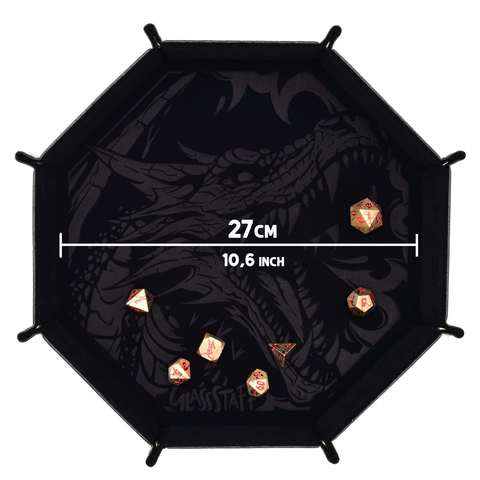 Large Octagonal Foldable Rolling Tray - Dragon Skin - Image 2