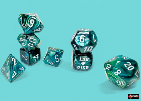 Lustrous® Polyhedral Neptune™/grey 7-Die Set (with bonus die) - Image 3