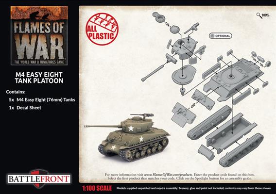 M4 Easy Eight (76mm) Platoon (x5 Plastic) - Image 2