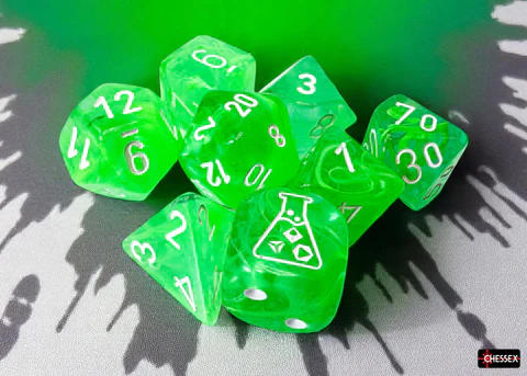 Nebula® Polyhedral Gelatinous/white 7-Die Set (with bonus die) - Image 2