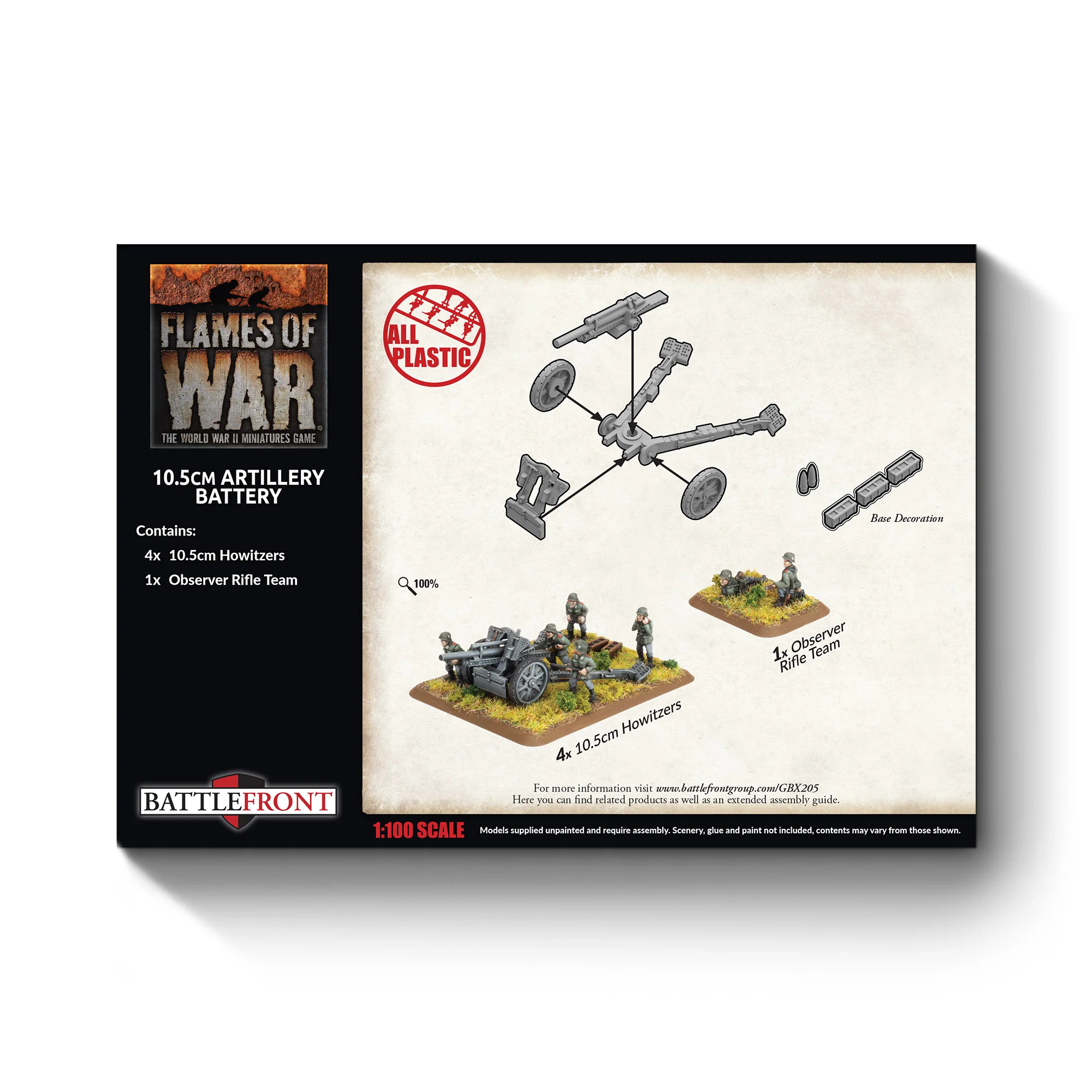 10.5cm Artillery Battery (Early) (x4 guns Plastic) (EW) - Image 3