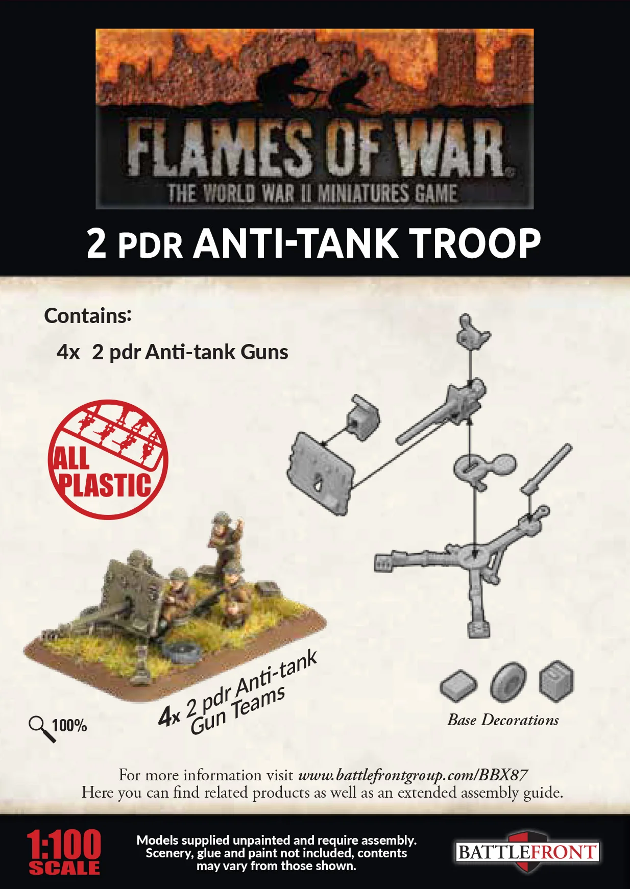 2pdr Antitank Platoon (x4 guns, Plastic) - Image 2