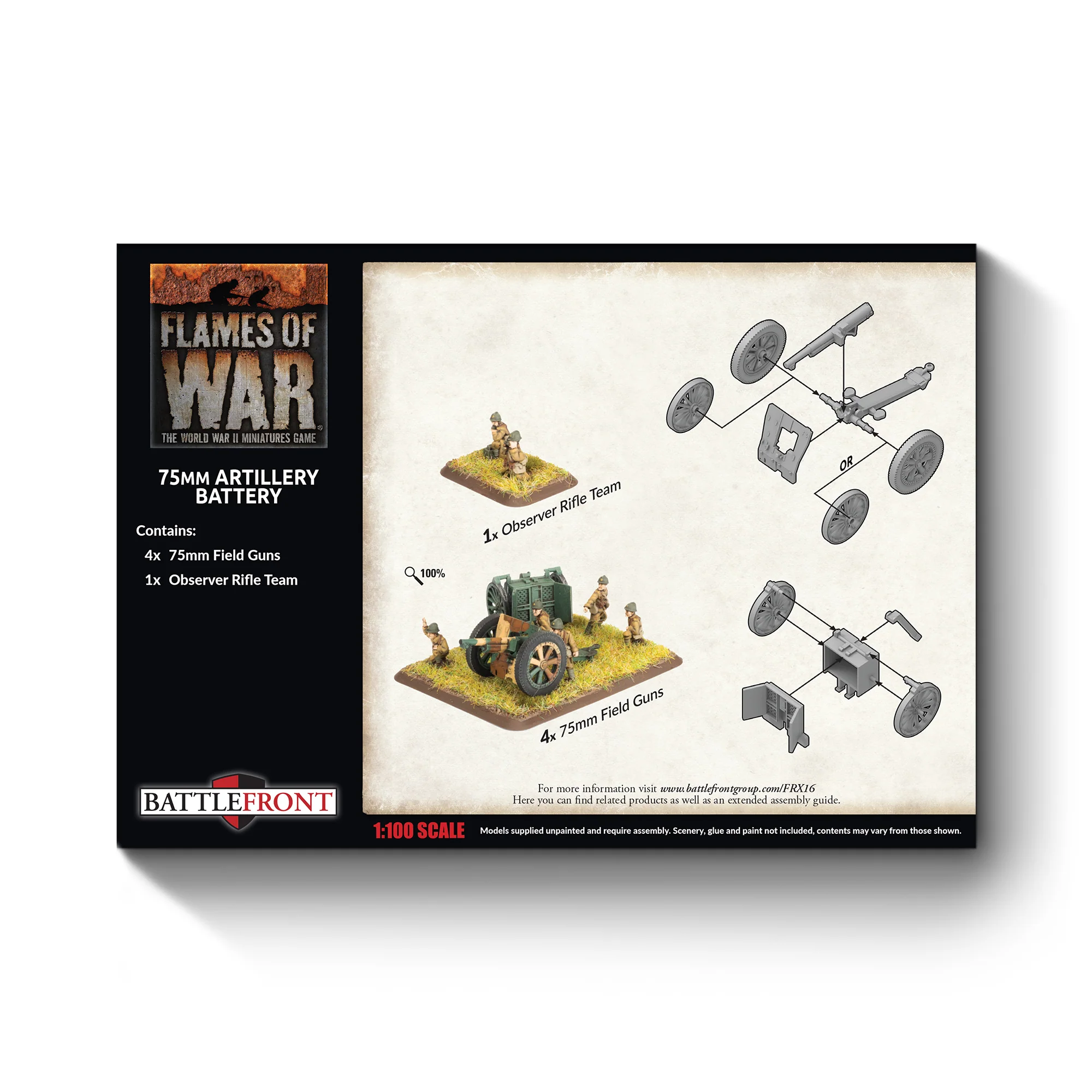 75mm mle 1897 Gun Battery (x4 guns) (EW) - Image 3