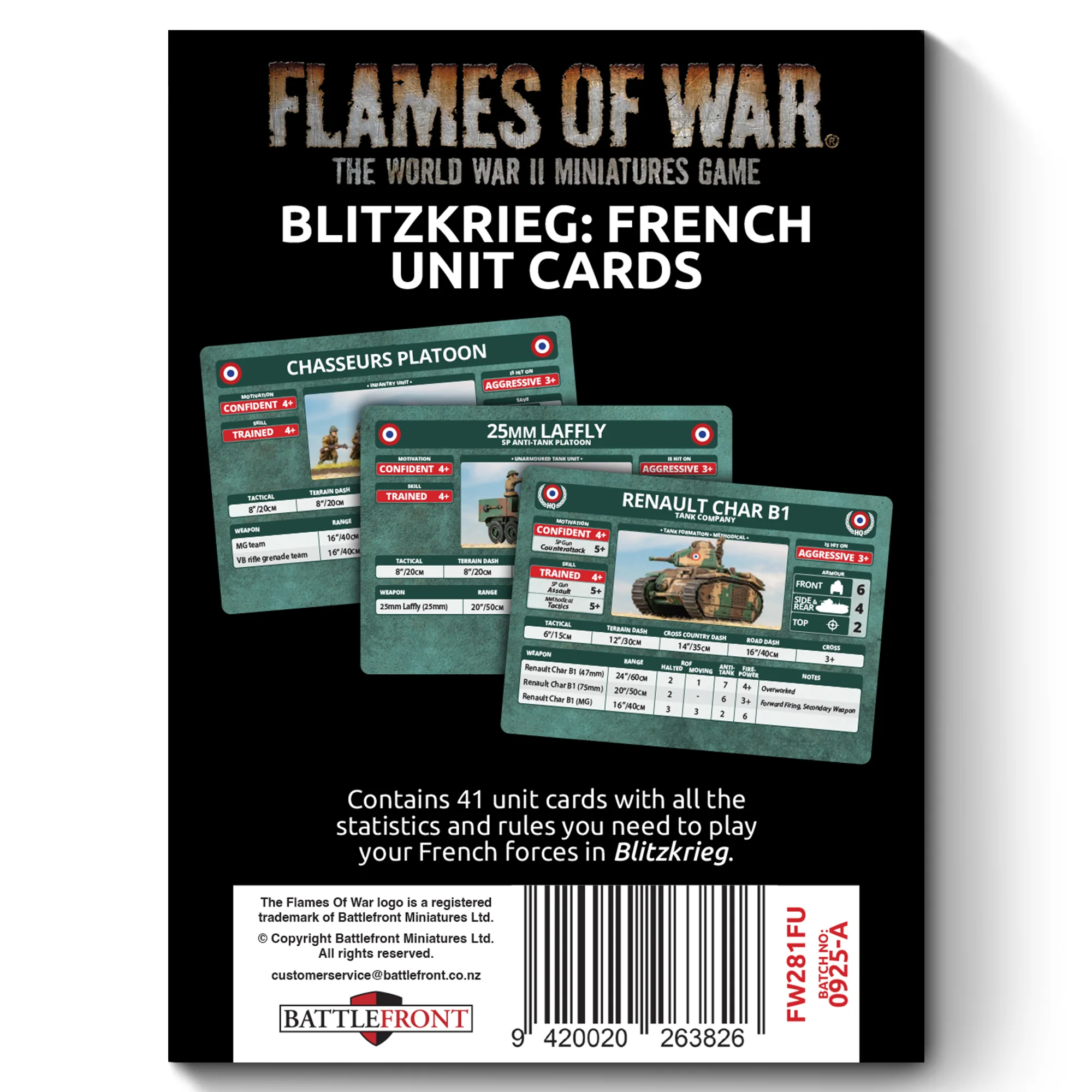 Blitzkrieg French Unit Cards (x41 Cards) - Limited Edition - Image 2