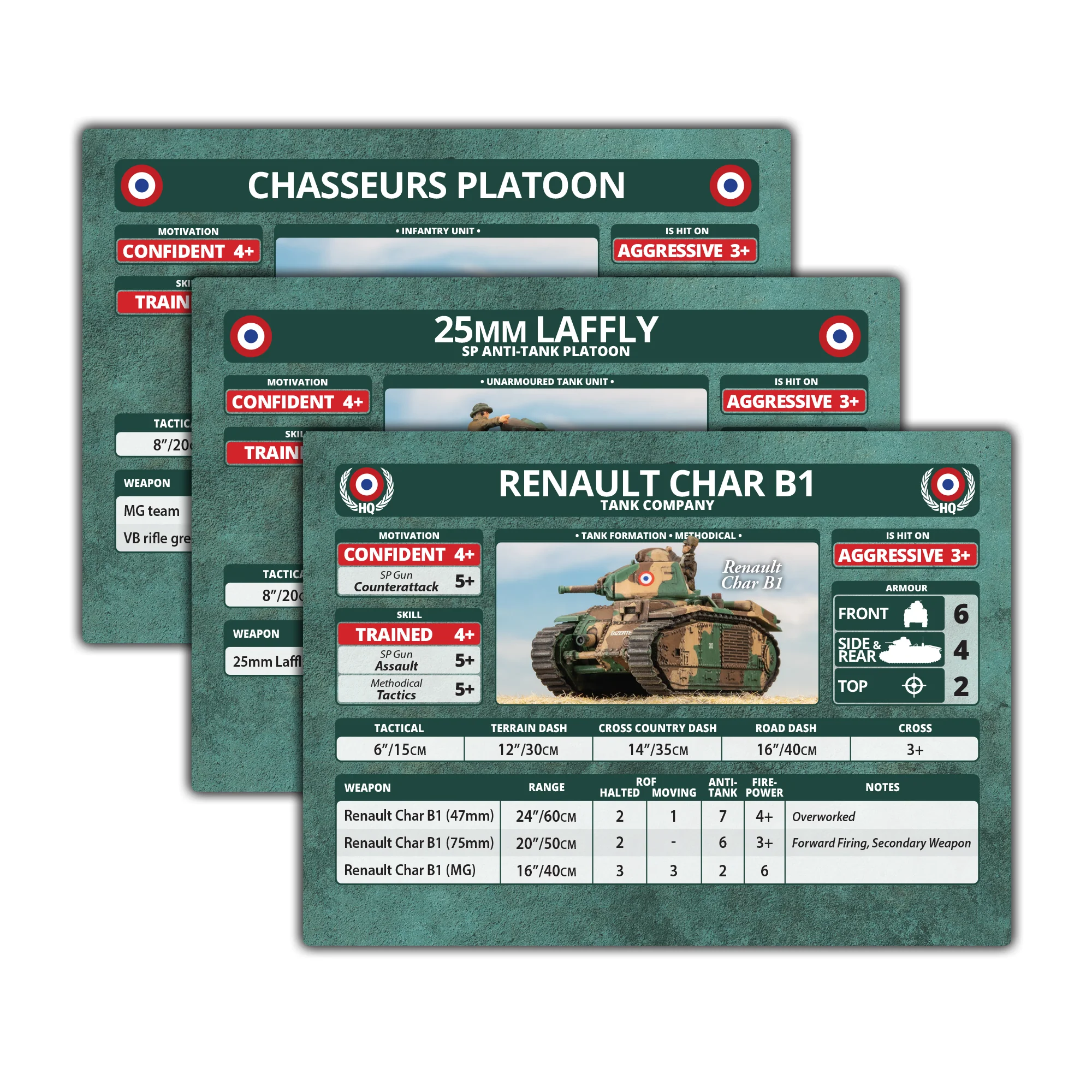 Blitzkrieg French Unit Cards (x41 Cards) - Limited Edition - Image 3