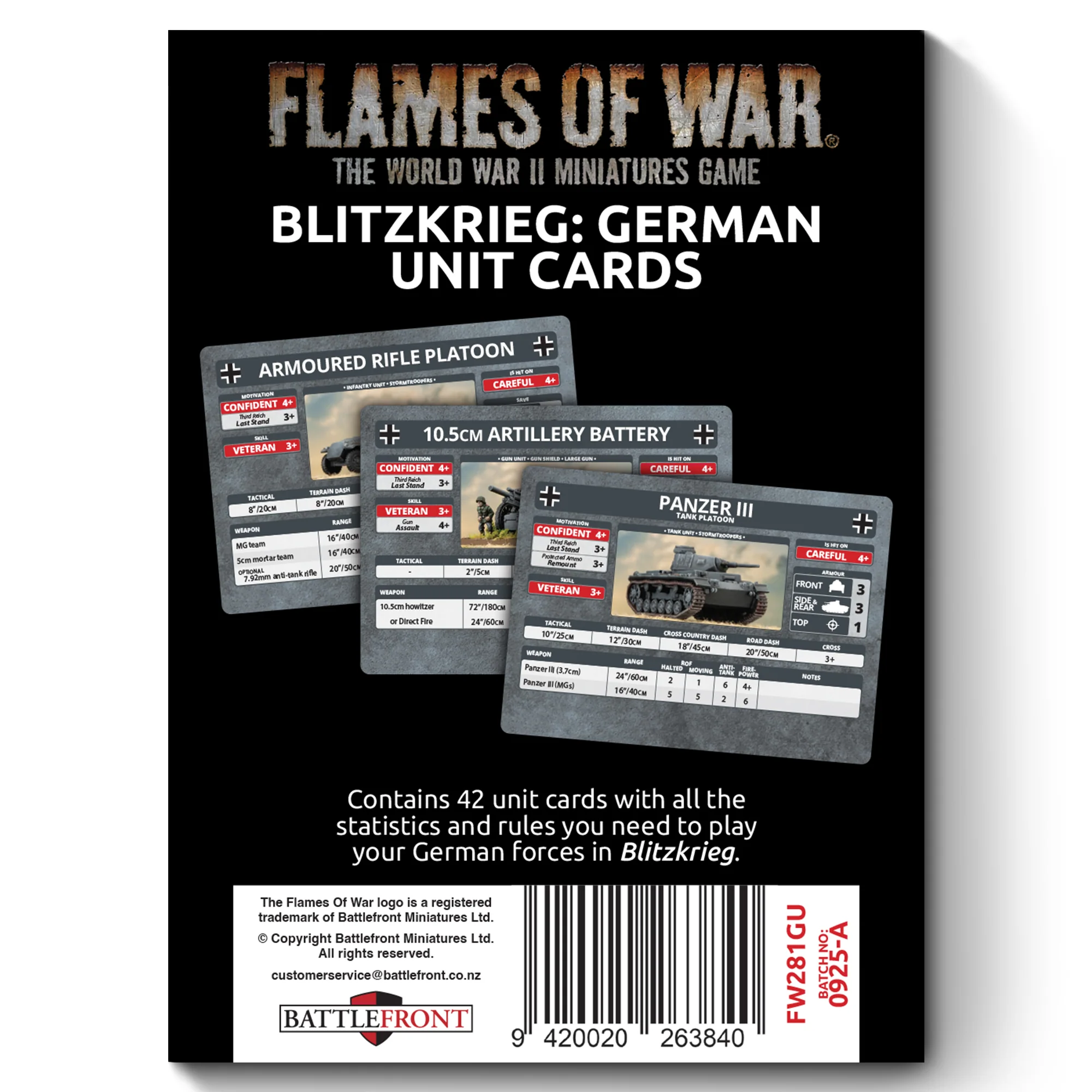 Blitzkrieg German Unit Cards (x42 cards) - Limited Edition (EW) - Image 2