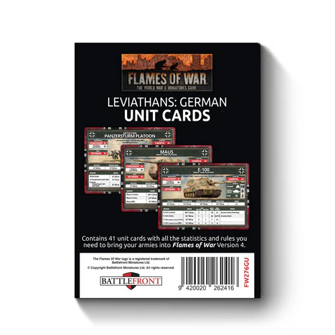 FoW Late War Leviathans: German Unit Cards (41x Cards) - Limited Edition - Image 3