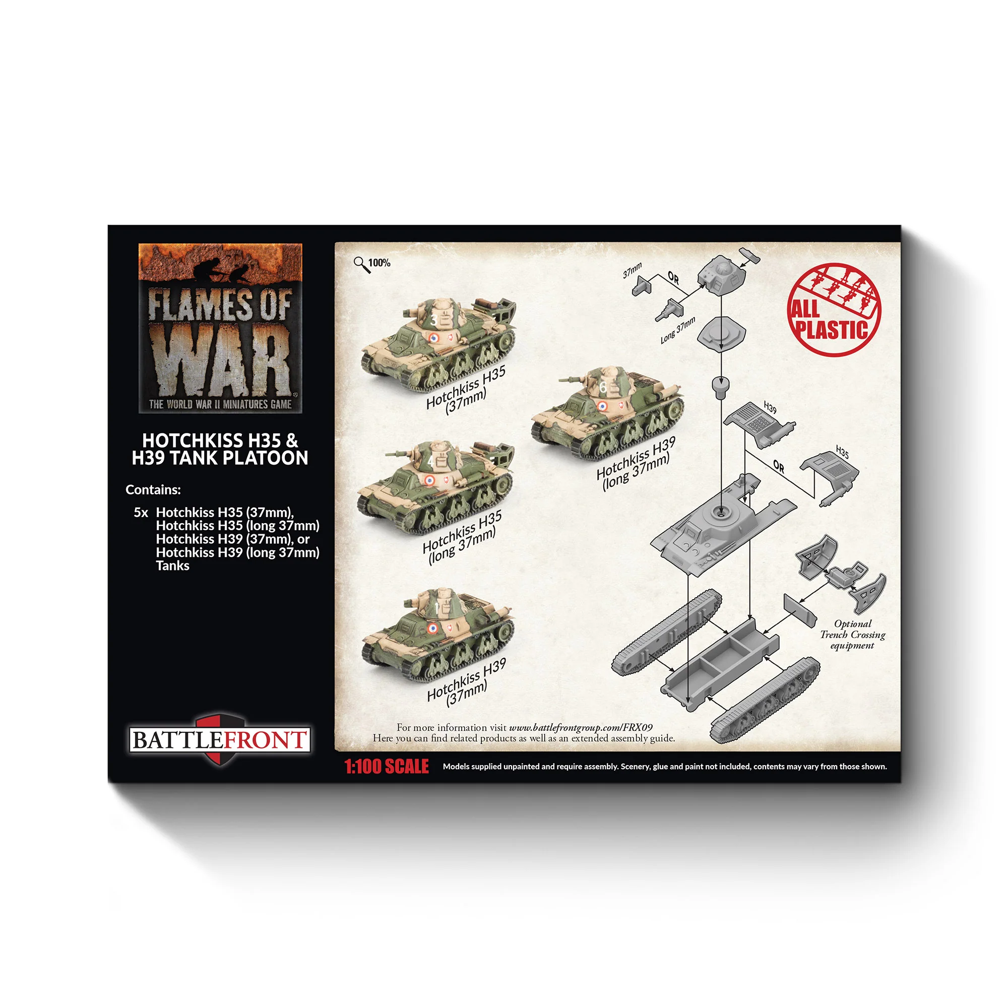 H35 / H39 Hotchkiss Tank Platoon (x5 Plastic) - Image 3