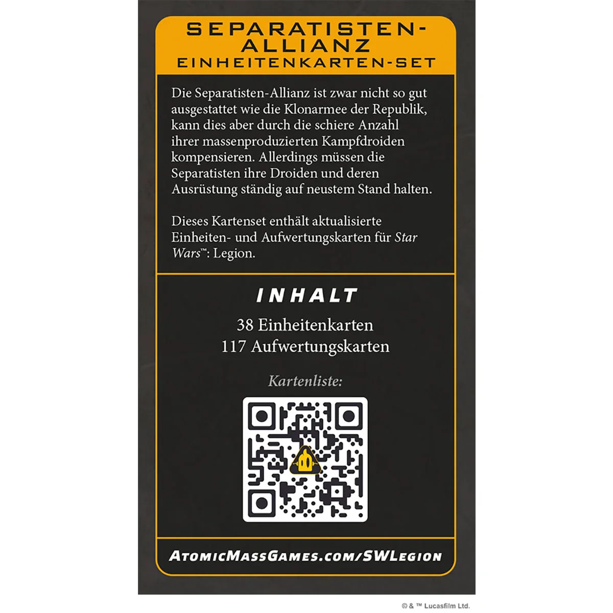 Star Wars: Legion – Separatisten-Allianz Einheitenkarten-Set - Image 5