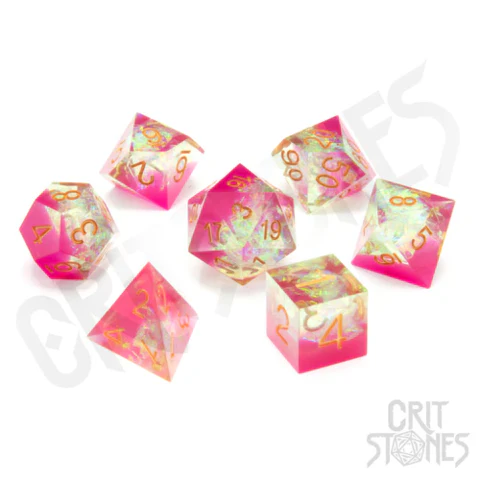 Spring Romance Sharp Edge Resin RPG Dice Set