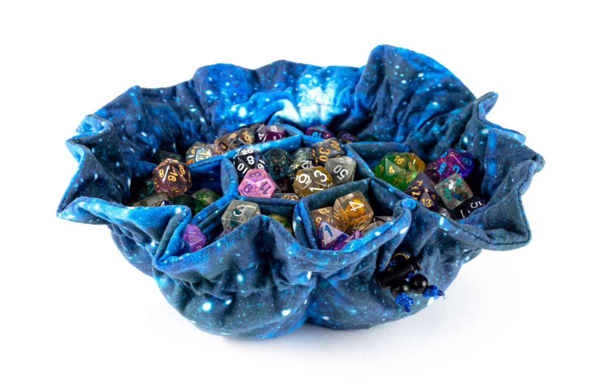 Velvet Compartment Dice Bag with Pockets Galaxy Reprint - Image 2